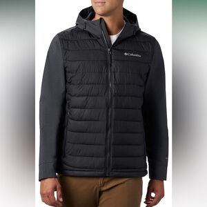 Columbia Men’s Powder Lite Hybrid Hooded Winter Jacket, Water repellent